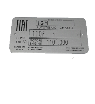 140-3117 Typenschild Leer Tipo 110F/L