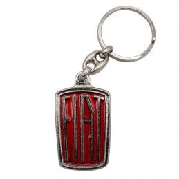170-3216 Schlüsselanhänger Fiat Logo Chrom/Rot