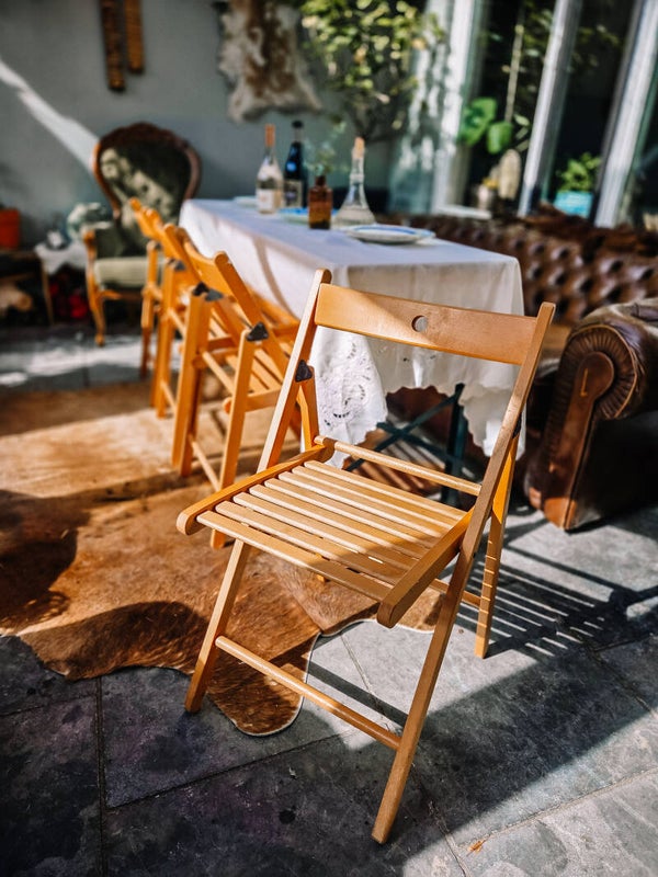 Vintage houten klapstoelen