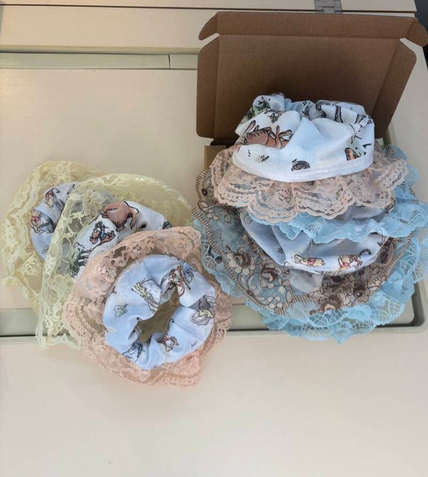 Winnie the Pooh laced scrunchies