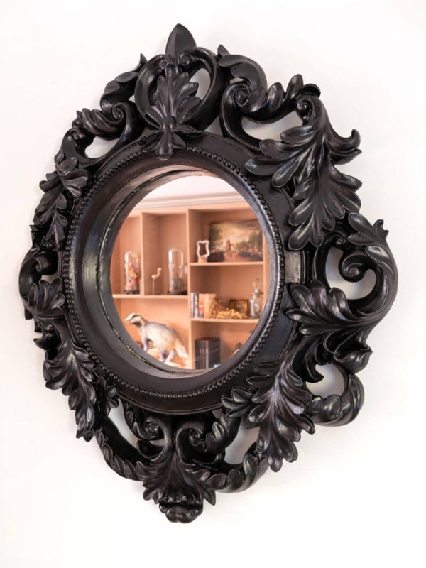 🖤 Baroque Noir Handgeschilderde statement spiegel