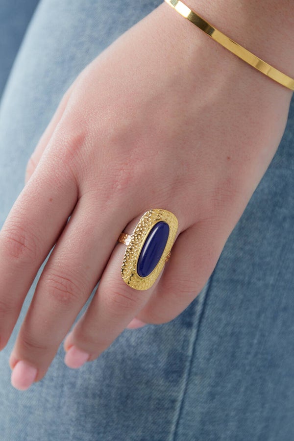 Gipsy blue stone ring