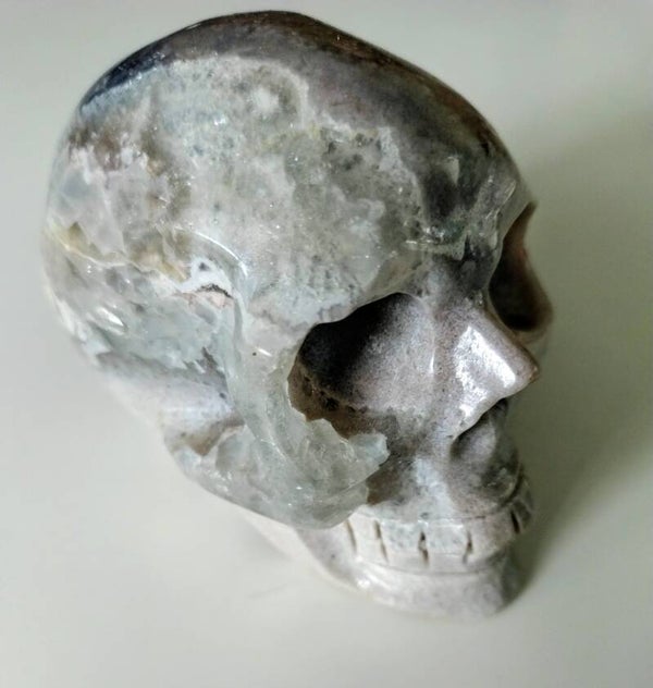 Skull roze amathist