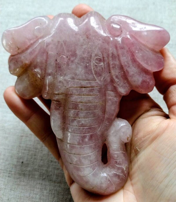 Rozekwarts carving olifant hoofd