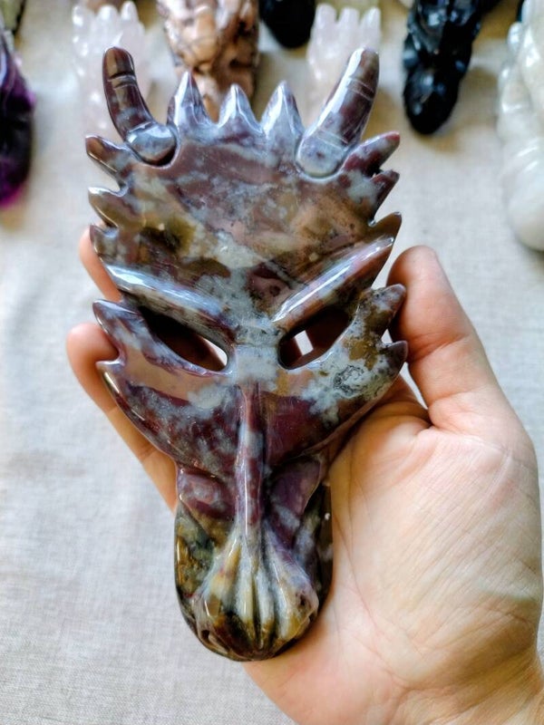 Carving masker oceaan jaspis dragon
