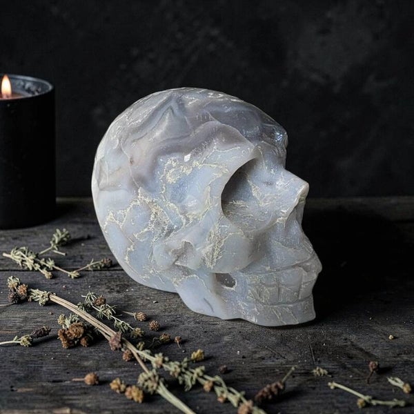 Skull Blue laze agaat