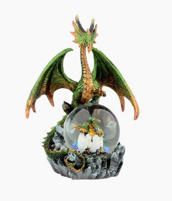 Green dragon op glitter bal