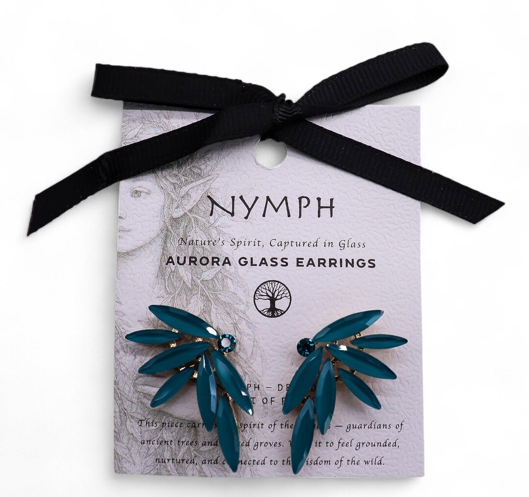 Aurora glass earrings evening night