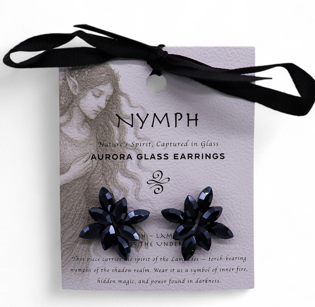 Aurora glass earrings evening night