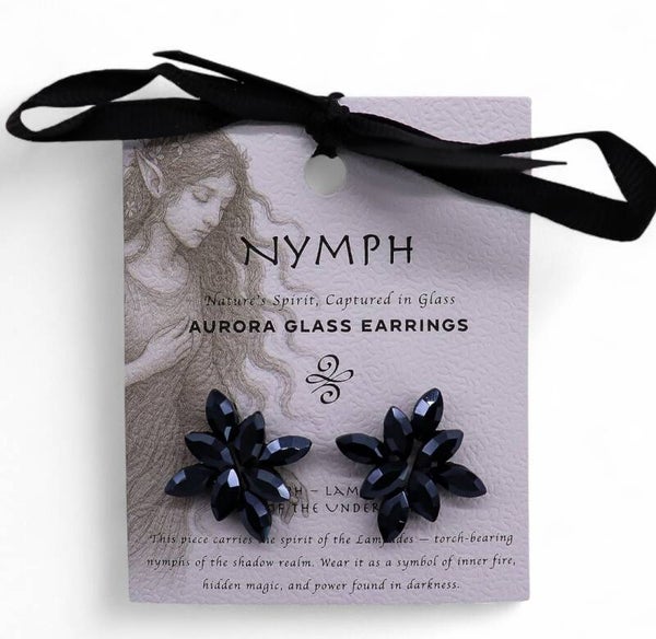 Aurora glass earrings evening night