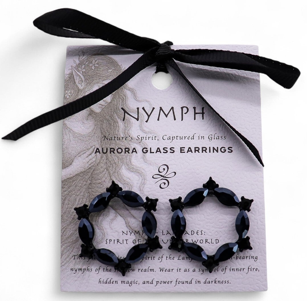 Aurora glass earrings evening night