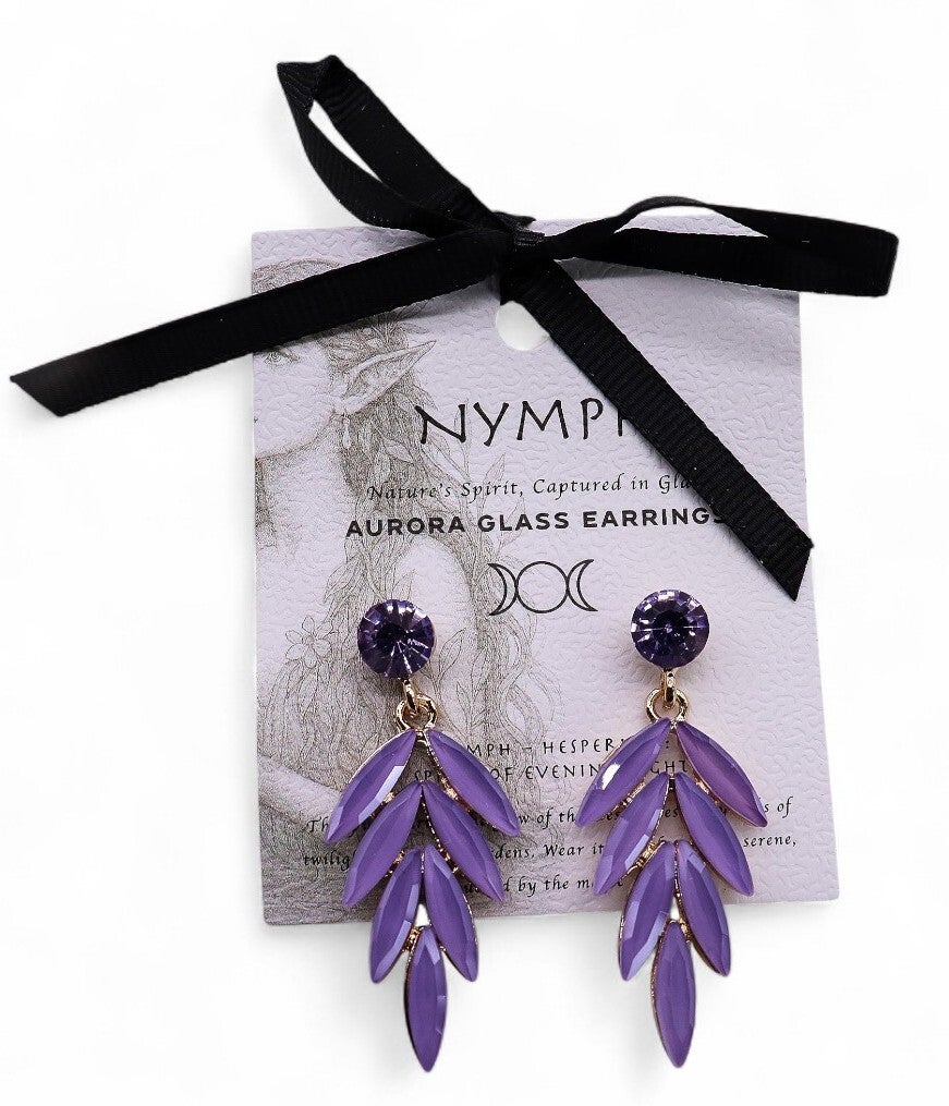 Aurora glass earrings spirit of evening light