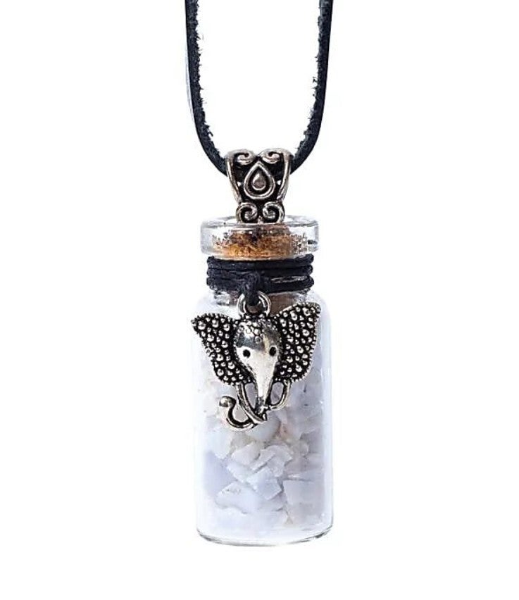 Hangertje wens flesje Ganesha blauwe Agaat