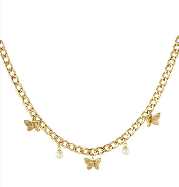 Rvs Neckless butterfly