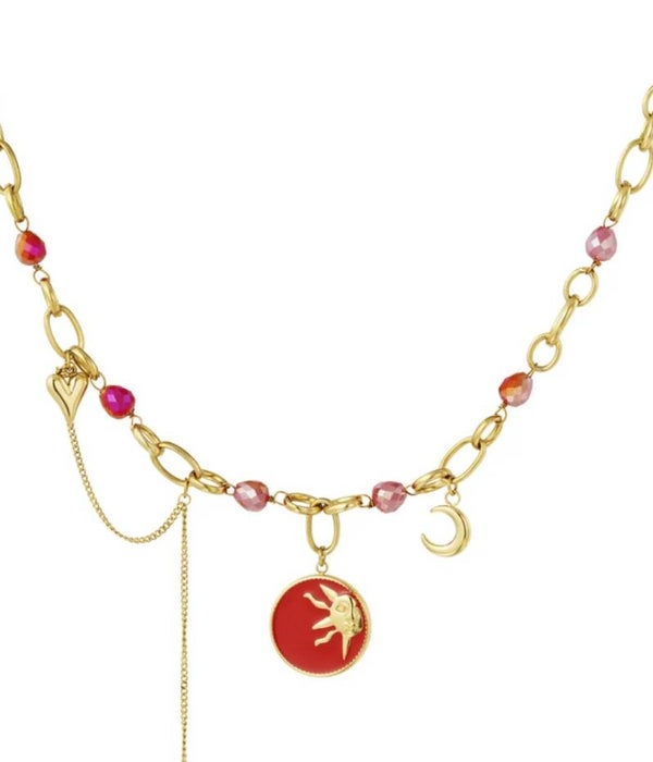 Rvs Neckless sun en moon