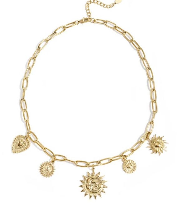 Rvs Neckless sun en moon party
