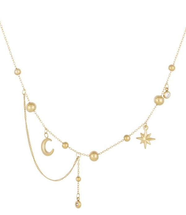 Rvs Neckless moon party