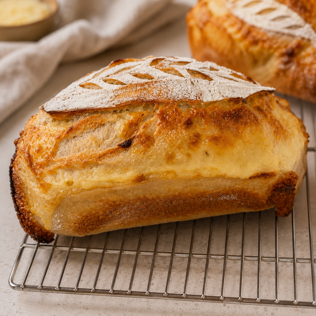 Garlic Mozarella Sourdough