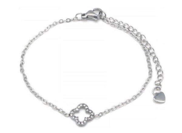 Armband inspired clover met steentjes