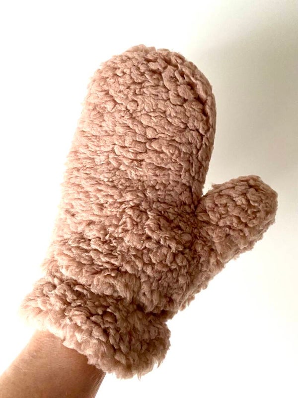 Teddy wanten bruin- taupe Maat S
