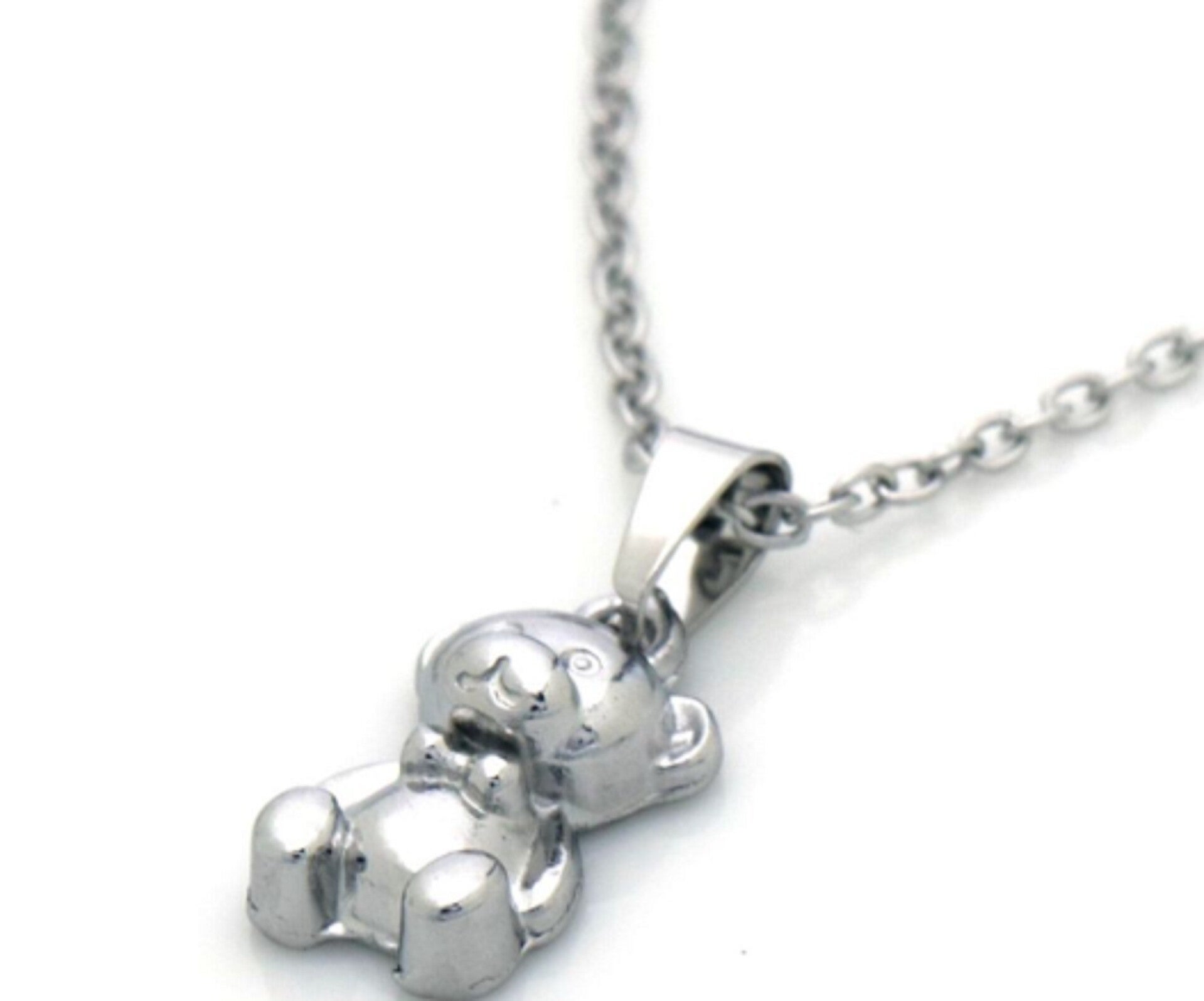 Ketting met bedel beertje zilver