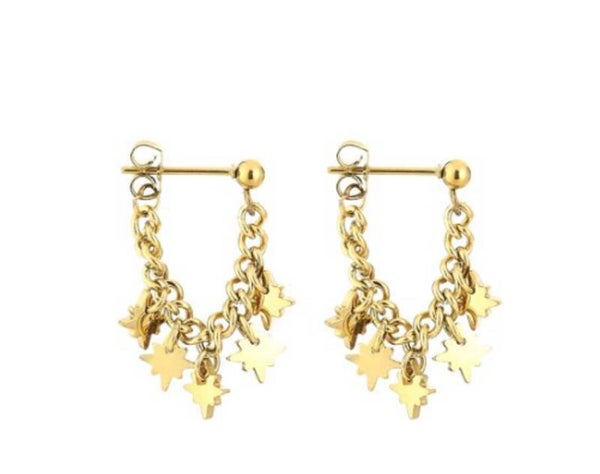 Oorstekers met sterretjes kleur goud