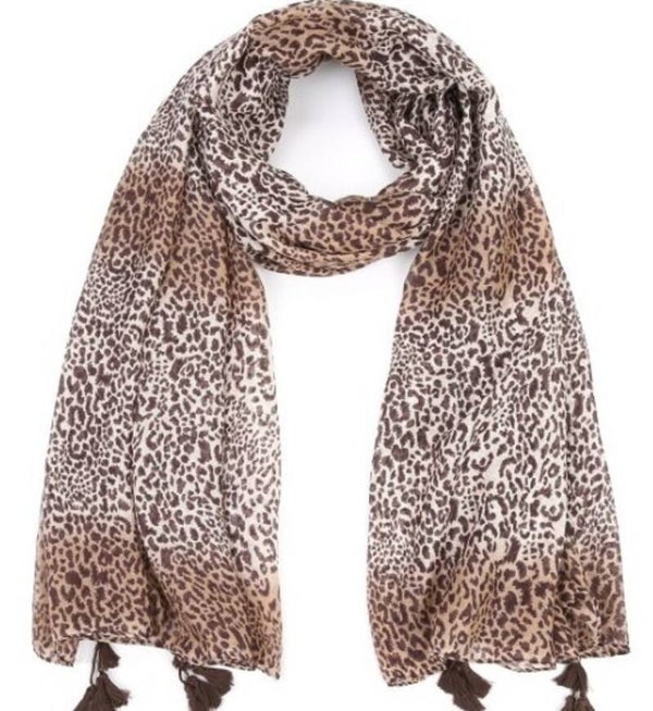 Shawl Leopard - panter print bruin beige