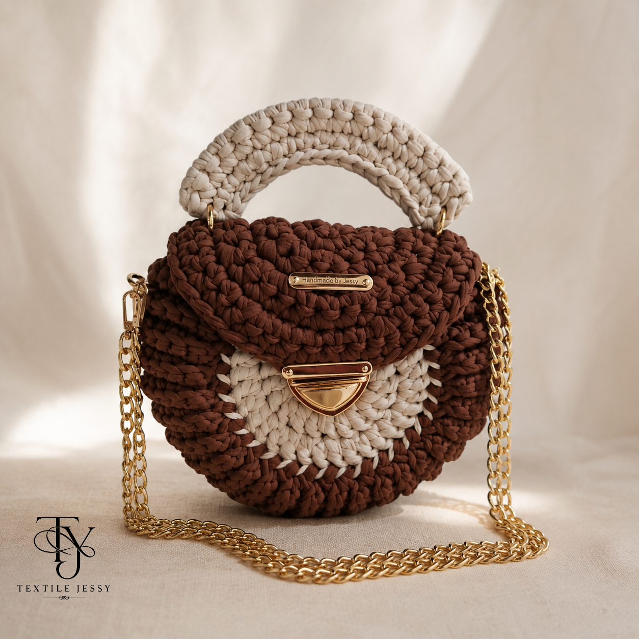 Sac Milo au crochet fait main Textile Jessy, création artisanale élégante pour femme