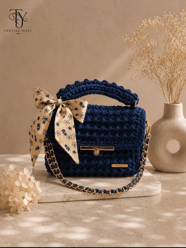 Sac Lady bleu roi au crochet – Prêt à Partir
