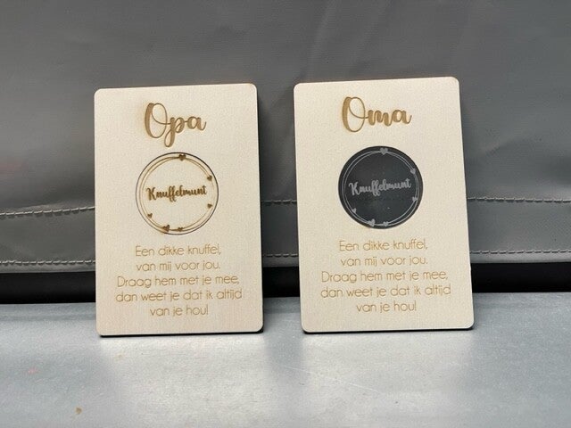 Knuffelkaart met munt