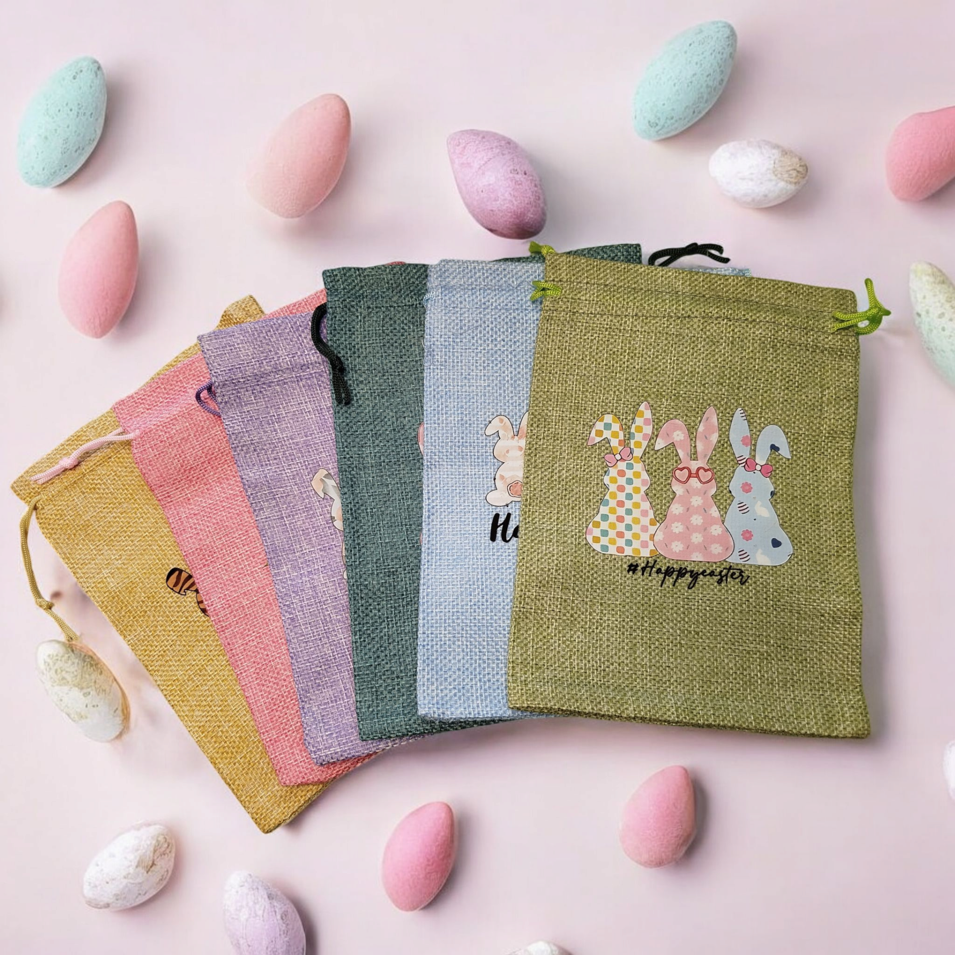 OSTERN Jutesack mit Ostermotiv und Wunschname