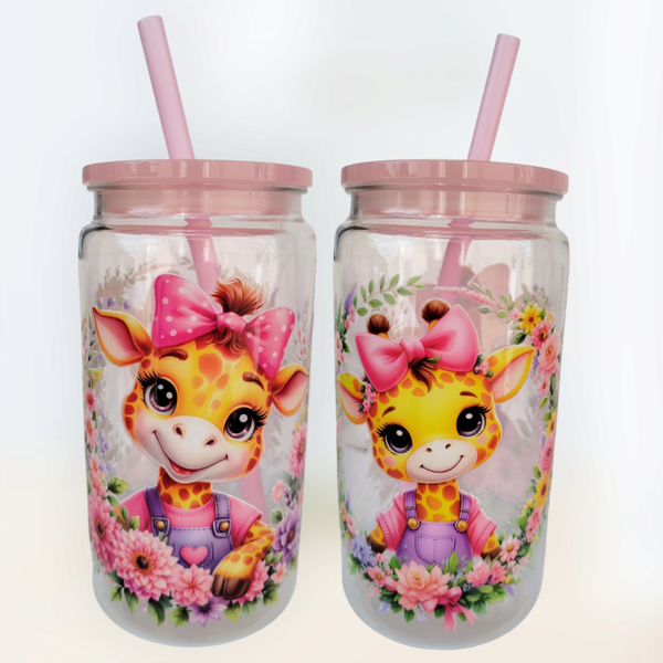 Kinder Trinkbecher 500 ml Giraffe Schleife