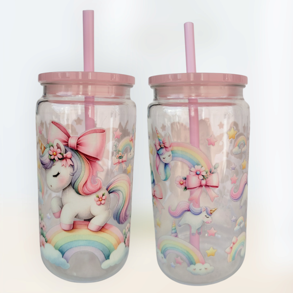 Kinder Trinkbecher 500 ml Einhorn Schleife