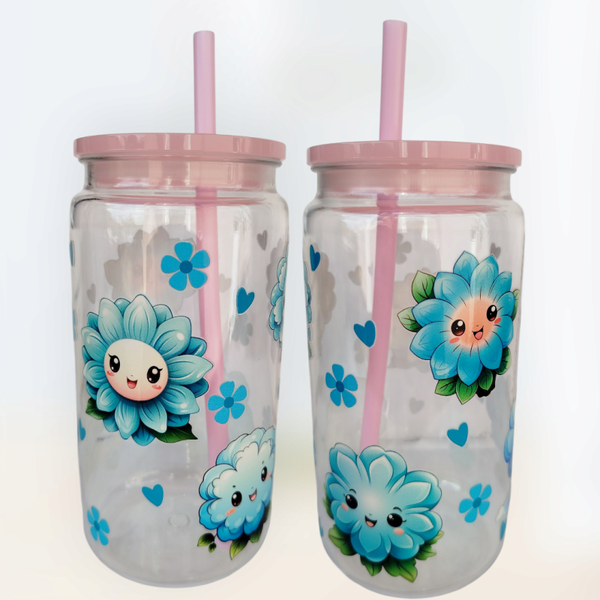 Kinder Trinkbecher 500 ml Blume Blau