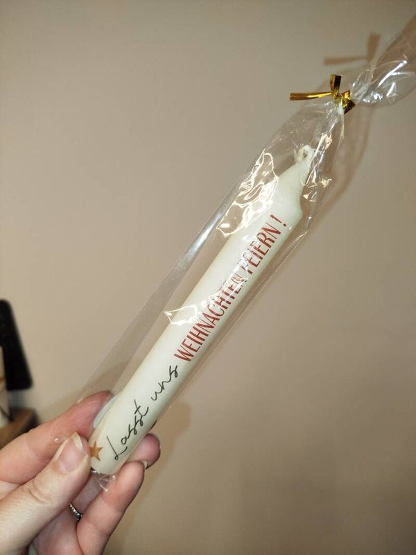 XMAS Kerzen mit Weihnachtssprüchen verschiedene Varianten
