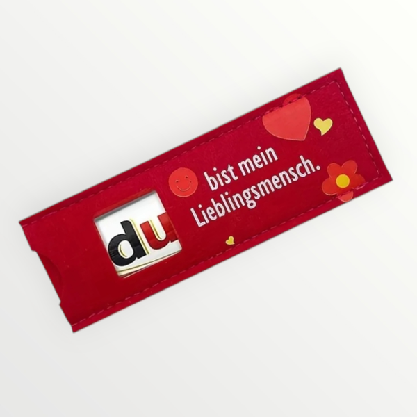 Schokoriegel Filzverpackung Lieblingsmensch