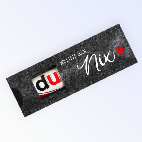 Schokoriegel Filzverpackung Nix