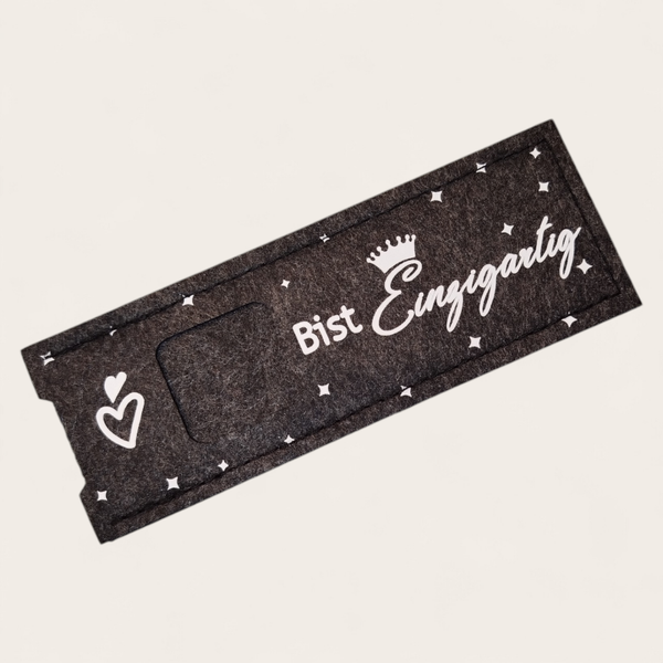 Schokoriegel Filzverpackung Einzigartig