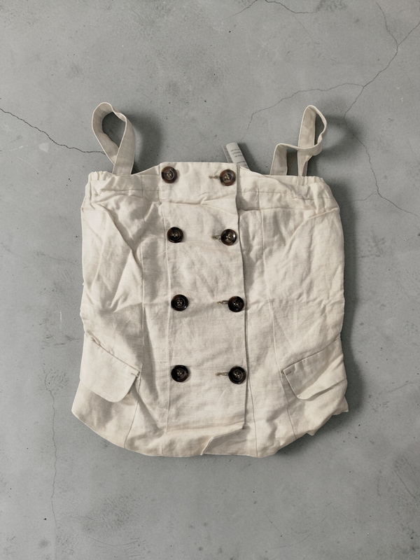 SALE Top mit Knöpfen Beige