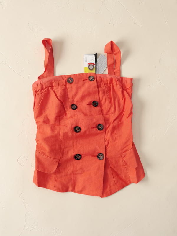SALE Top mit Knöpfen Orange