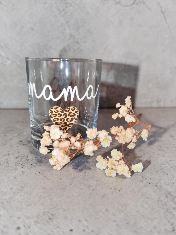 Muttertag Teelichtglas mit Aufschrift Mama