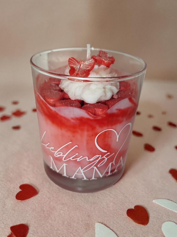 Handmade Kerze *Mama* Schmetterling