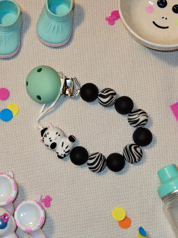 Schnullerkette Zebra mit Wunschname