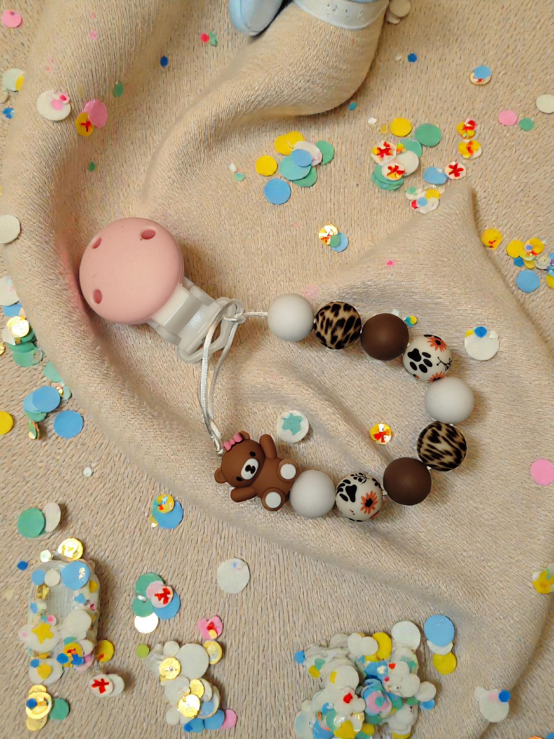 Schnullerkette Teddy mit Wunschname