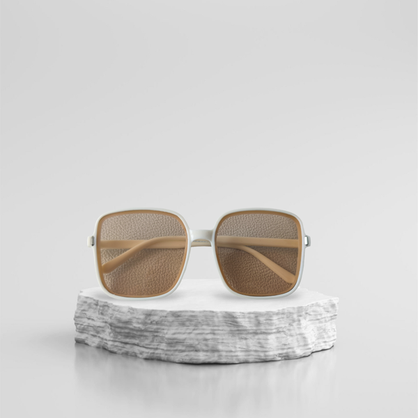 Modesonnenbrille Weiß/Braun