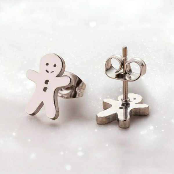 XMAS Ohrstecker Lebkuchenmännchen Silber
