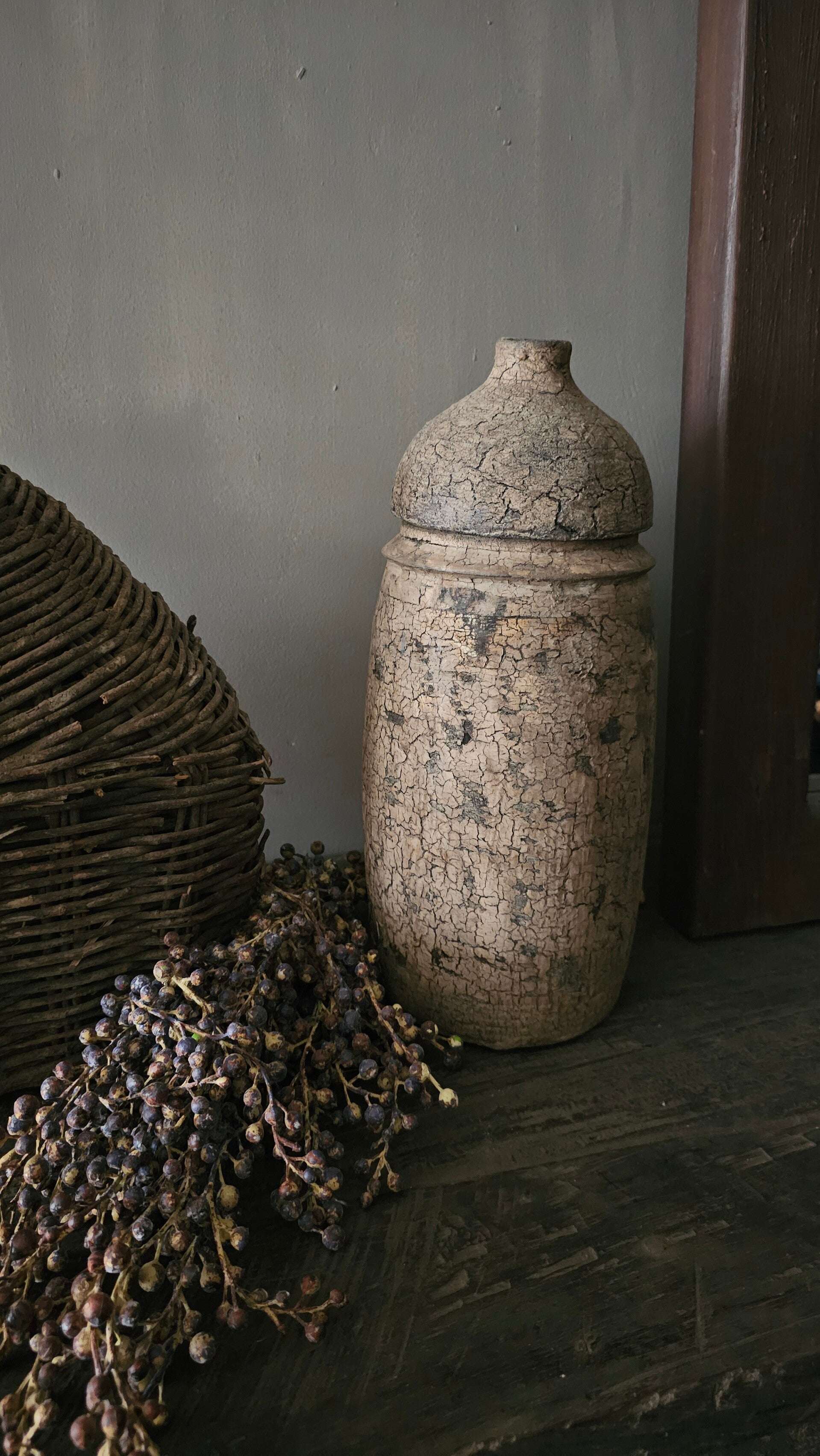 Houten pot met deksel