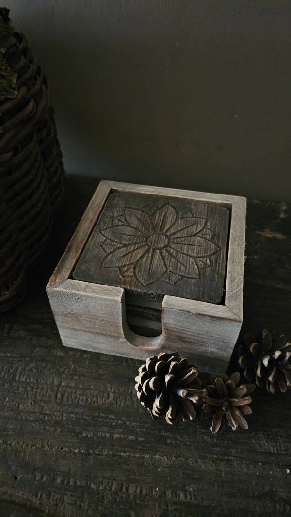 Houten onderzetters | Lichtgrijs