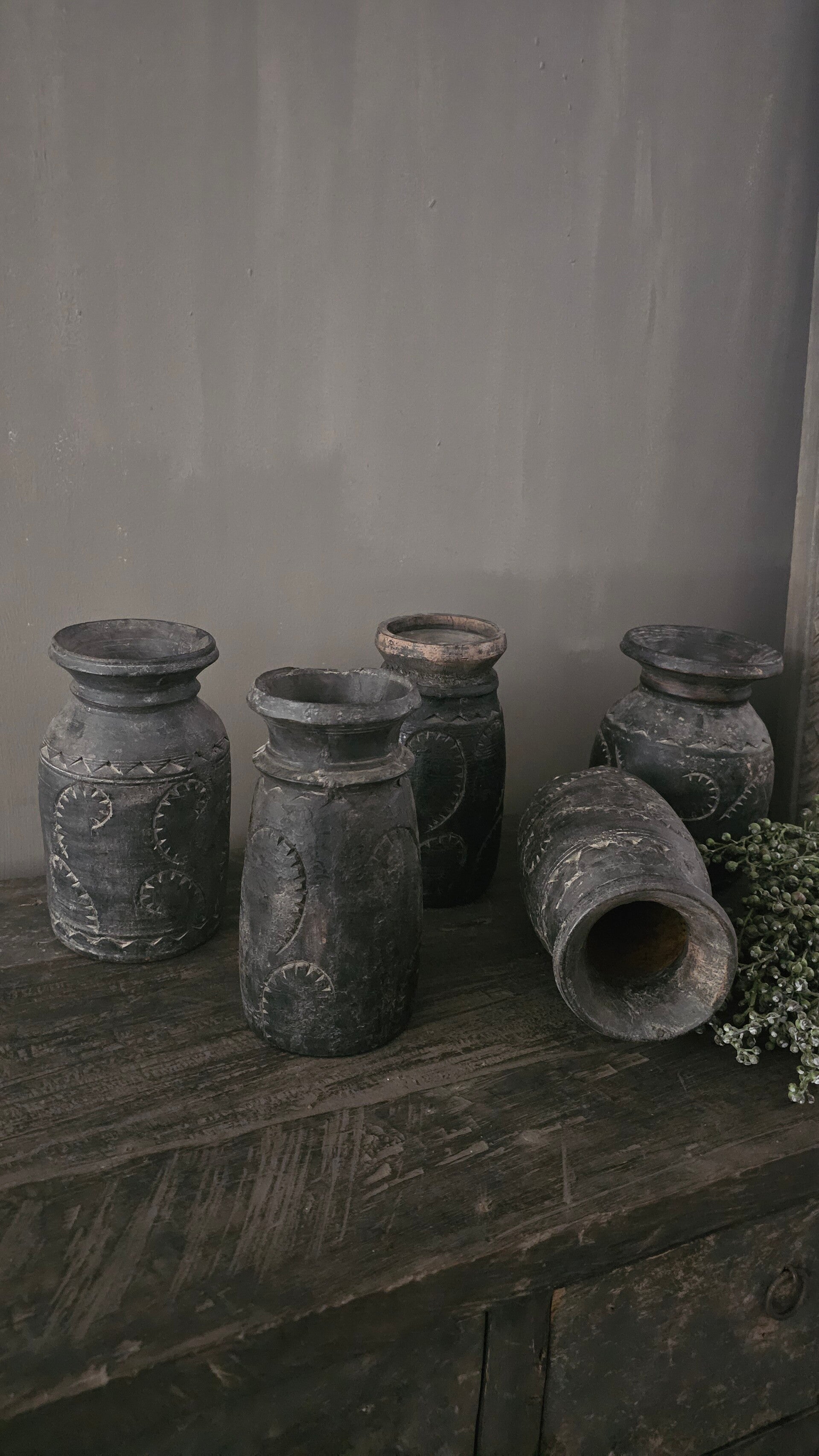 Nepalese Houten Potjes | Zwart