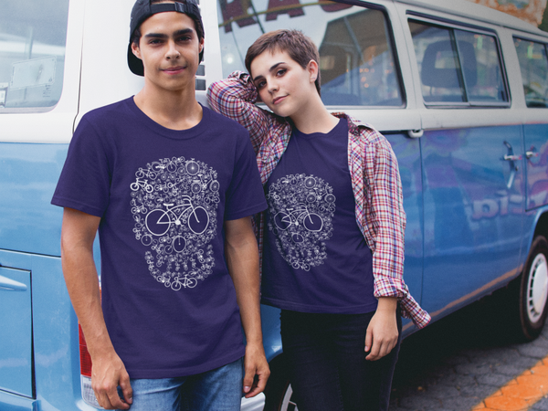 Unisex Bicycle Skull T-shirt